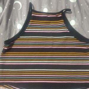 Torrid Black and Orange Striped Top